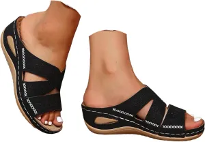 Orthopedic Wedge Sandals for Women Summer Dressy 2025 Womens Arch Support Slippers for Office Espadrilles Orthotic Flat Open Toe Platform Sandal Casual Flip Flops Shoes
