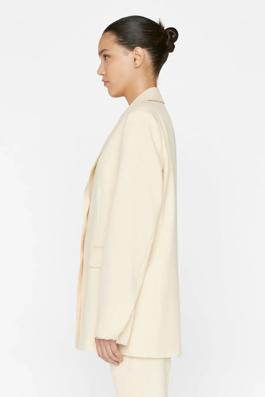 Oversized Raw Edge Blazer Butter