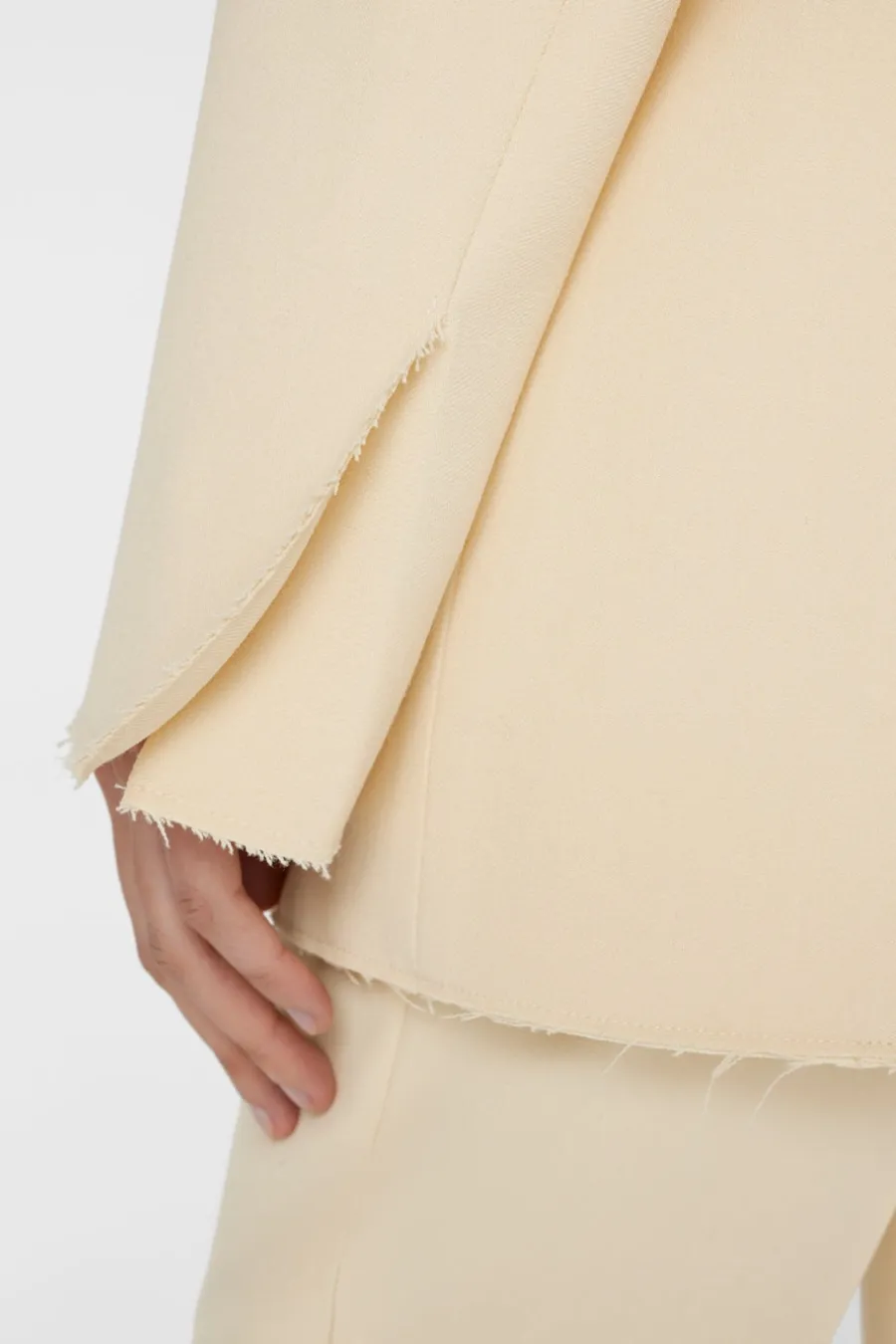 Oversized Raw Edge Blazer Butter