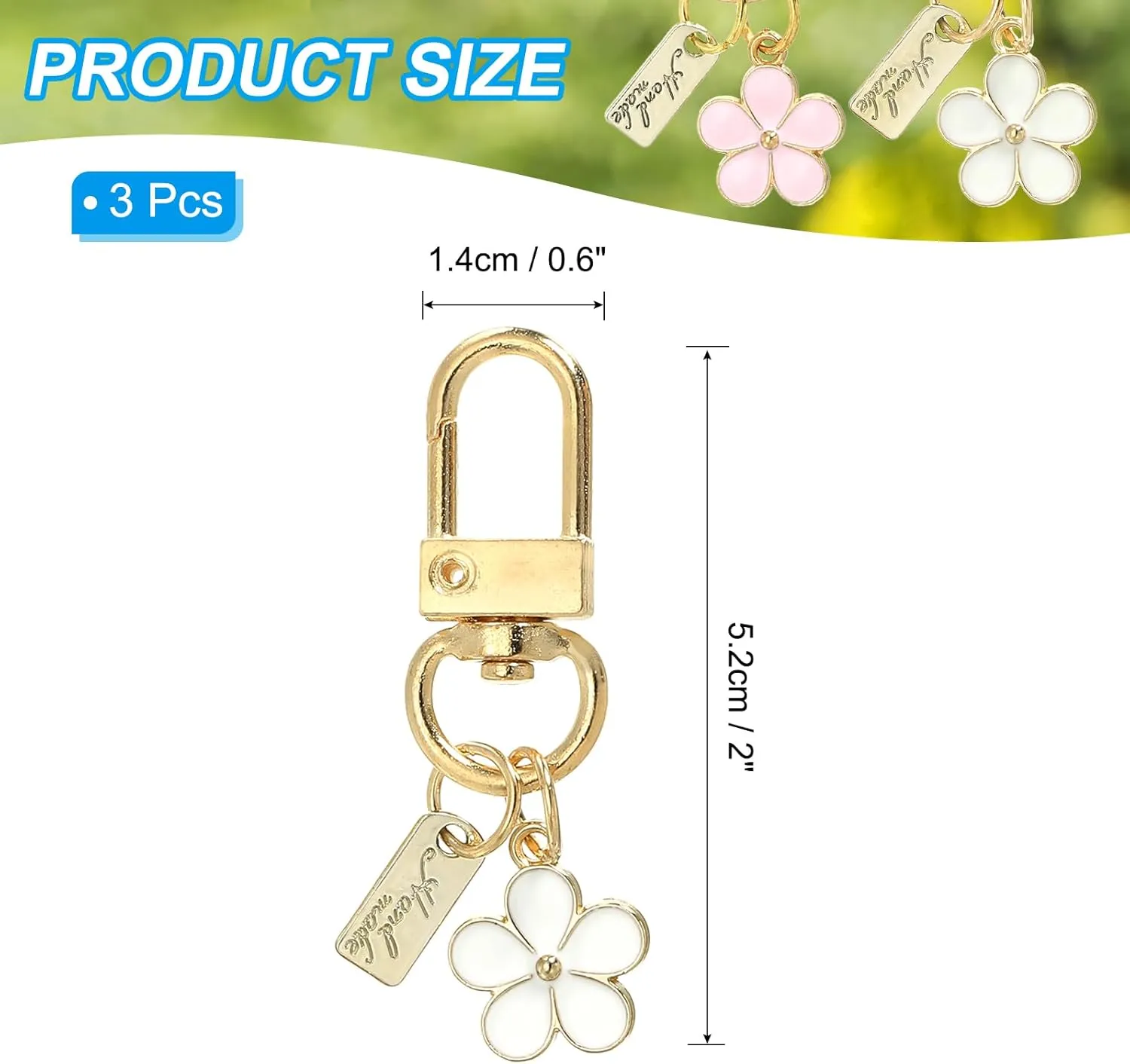 PATIKIL Keychains, Enameled Charm Key Ring Cute Keychain Purse Bag Accessory
