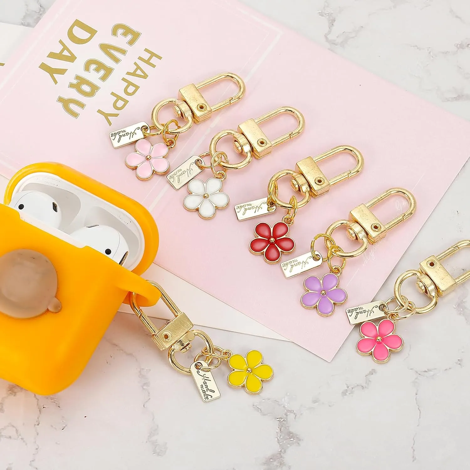 PATIKIL Keychains, Enameled Charm Key Ring Cute Keychain Purse Bag Accessory