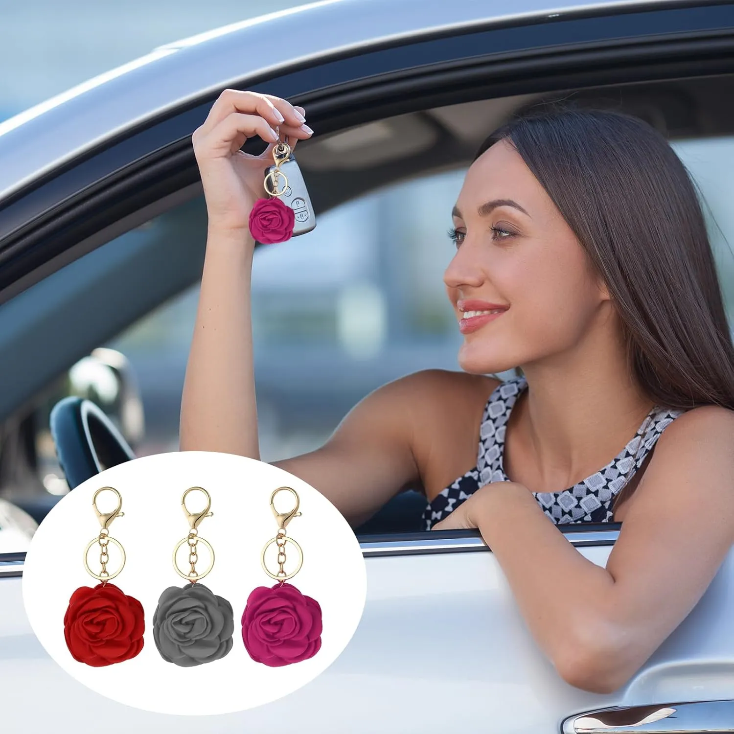 PATIKIL Keychains, Enameled Charm Key Rings Cute Keychain Purse Bag Accessories