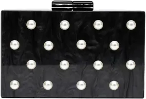 Pearl Clutch Purses Women Acrylic Evening Handbags Chain Shoulder Crossbody Bag Trendy Decoration Wedding Party Prom