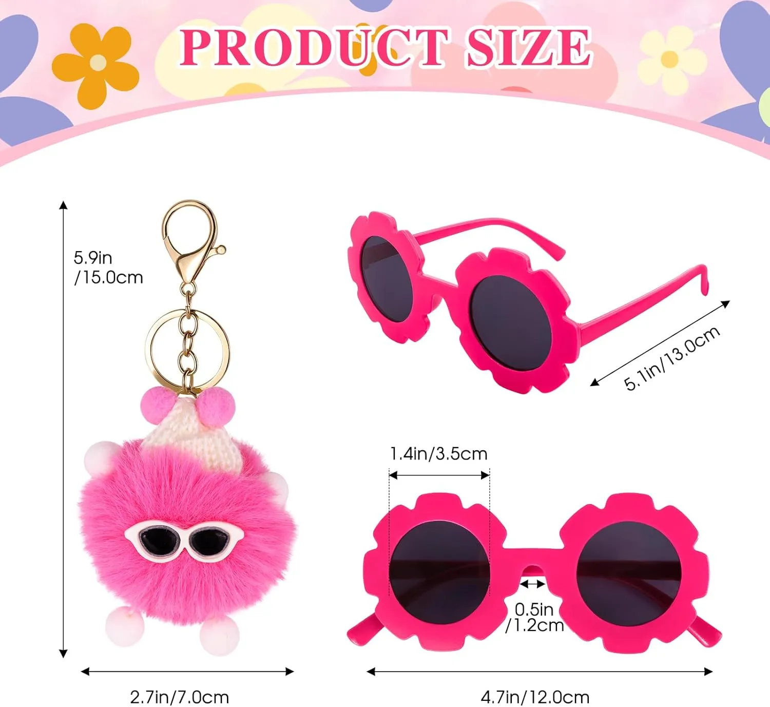 Personalized Mini Fanny Pack for Kids with Sunglasses & Cute Keychain, Small Initial Belt Crossbody Bag Purse for Teen Girls, Birthday Gifts for 3 4 5 6 7 8 9 10 Years Old Kid (S, Rose Pink)