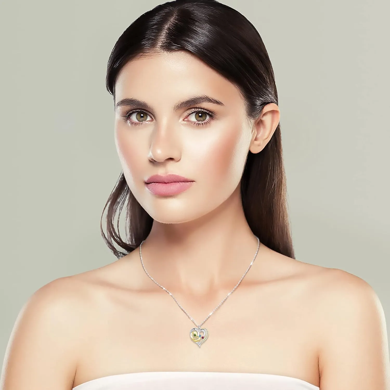 Personalized mothers necklace with birthstones names sterling silver jewelry for women customized engraved necklace