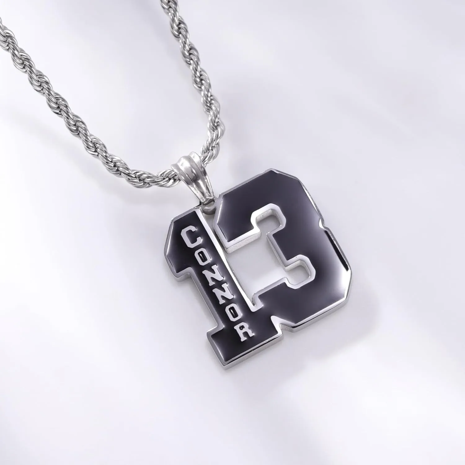 Personalized Number Necklace for Men Custom 0-99 Number Name Necklaces Sports Number Pendant with Customized Chains Personalized Christmas Gifts for Men Boyfriend Baseball Football Athletes (16-24)