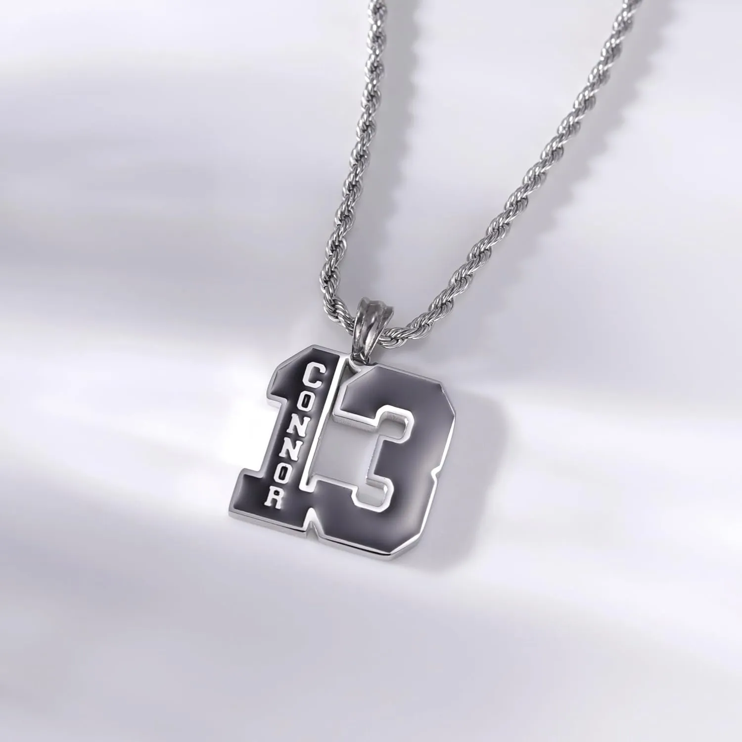 Personalized Number Necklace for Men Custom 0-99 Number Name Necklaces Sports Number Pendant with Customized Chains Personalized Christmas Gifts for Men Boyfriend Baseball Football Athletes (16-24)