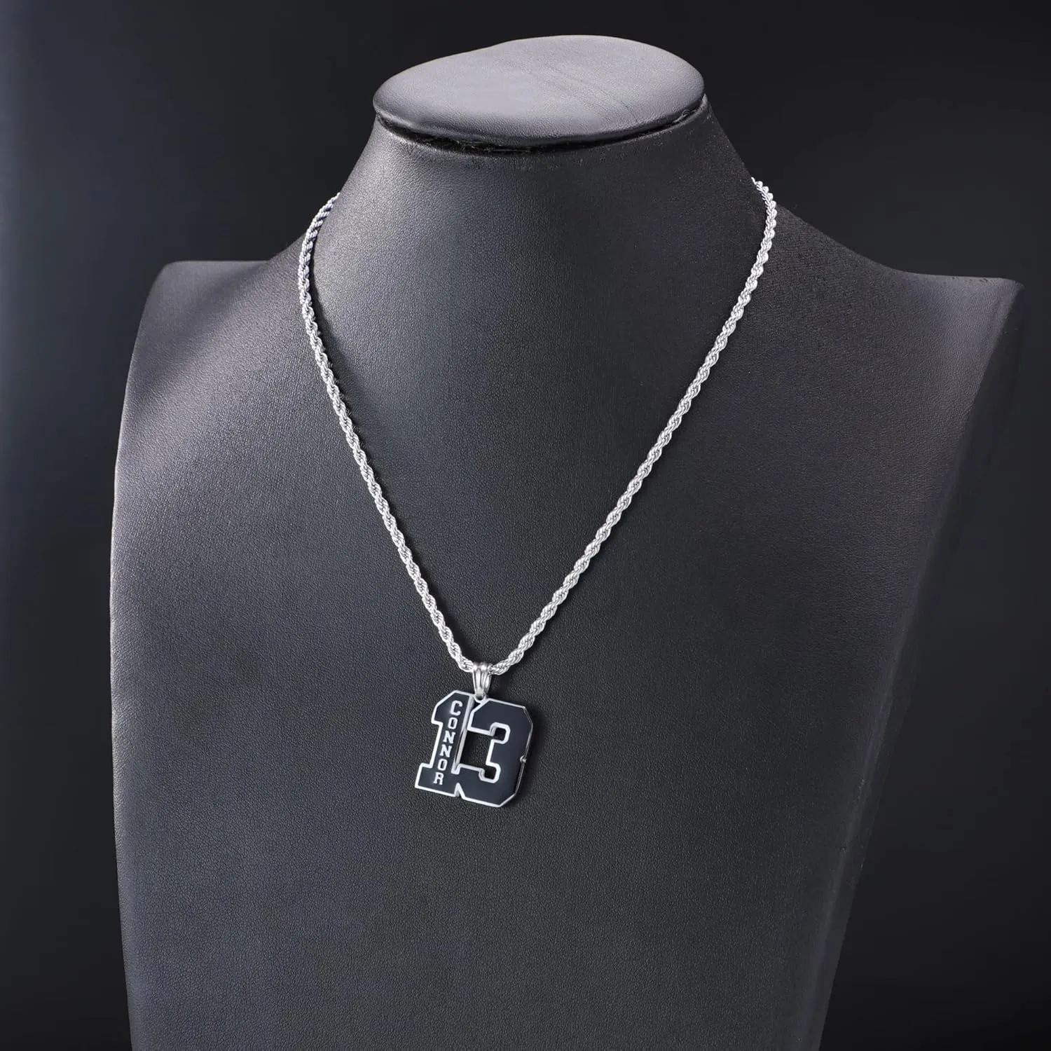 Personalized Number Necklace for Men Custom 0-99 Number Name Necklaces Sports Number Pendant with Customized Chains Personalized Christmas Gifts for Men Boyfriend Baseball Football Athletes (16-24)