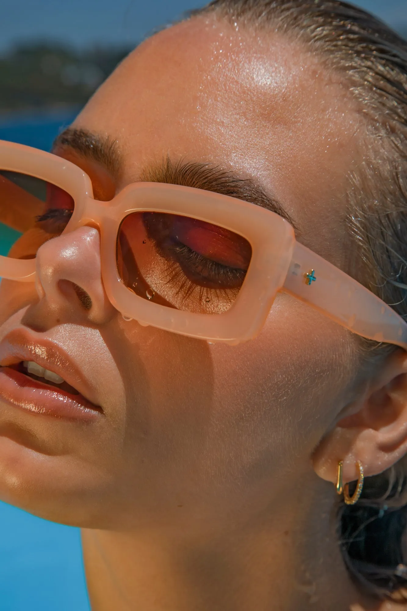PETA   JAIN Blurred Sunglasses Peach Brown