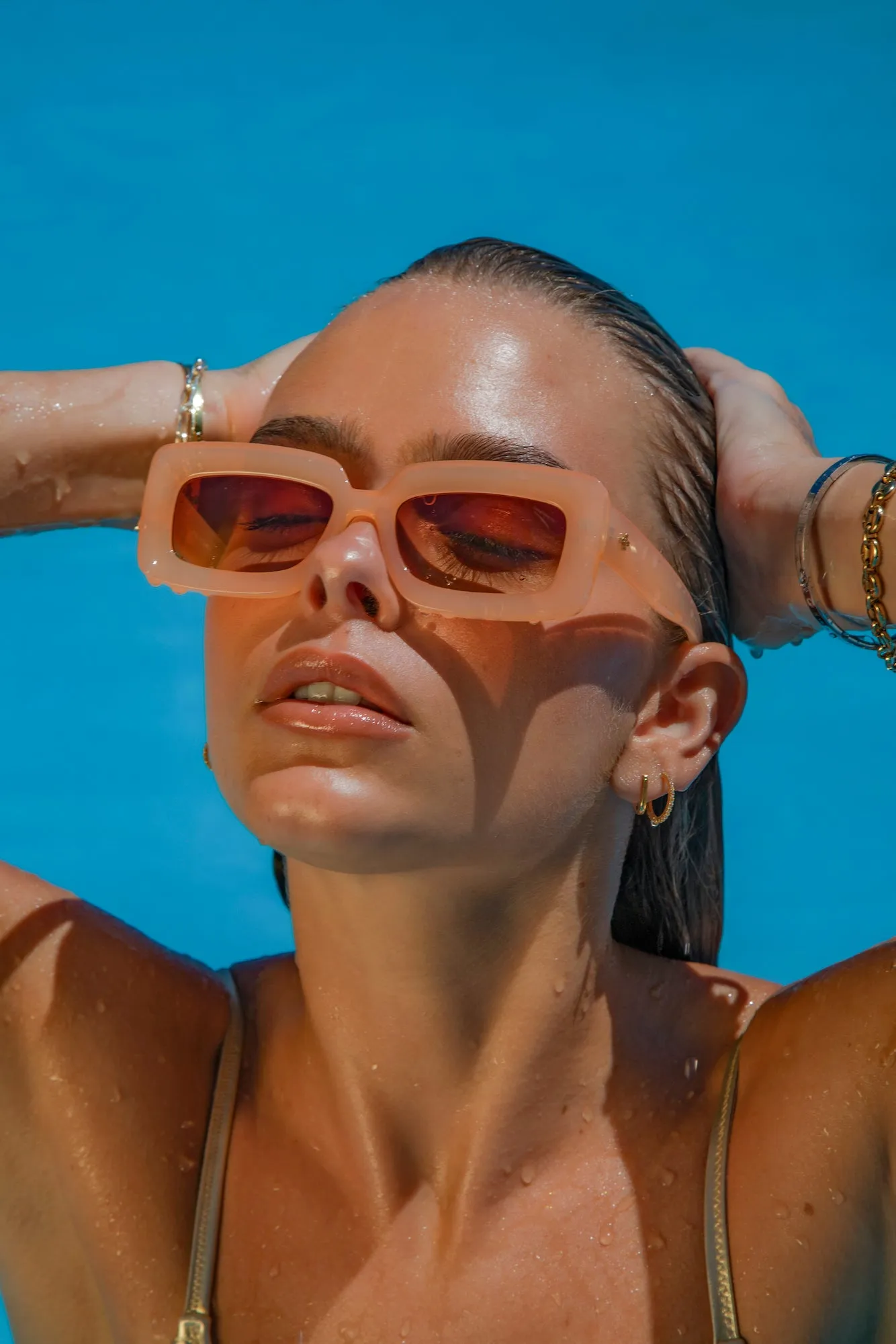 PETA   JAIN Blurred Sunglasses Peach Brown