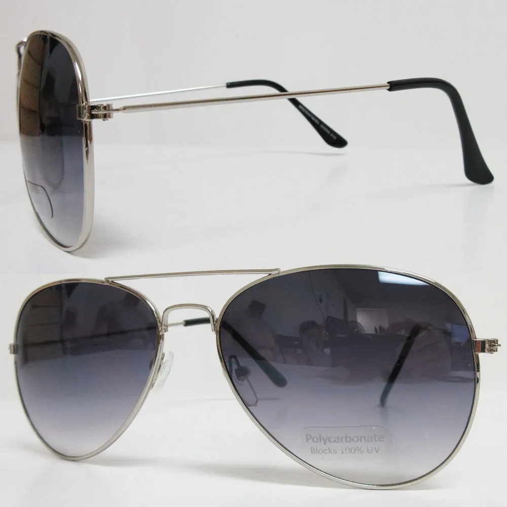 Pilot Sunglasses Retro Vintage Black Lens Police Classic Metal Frame Shades New