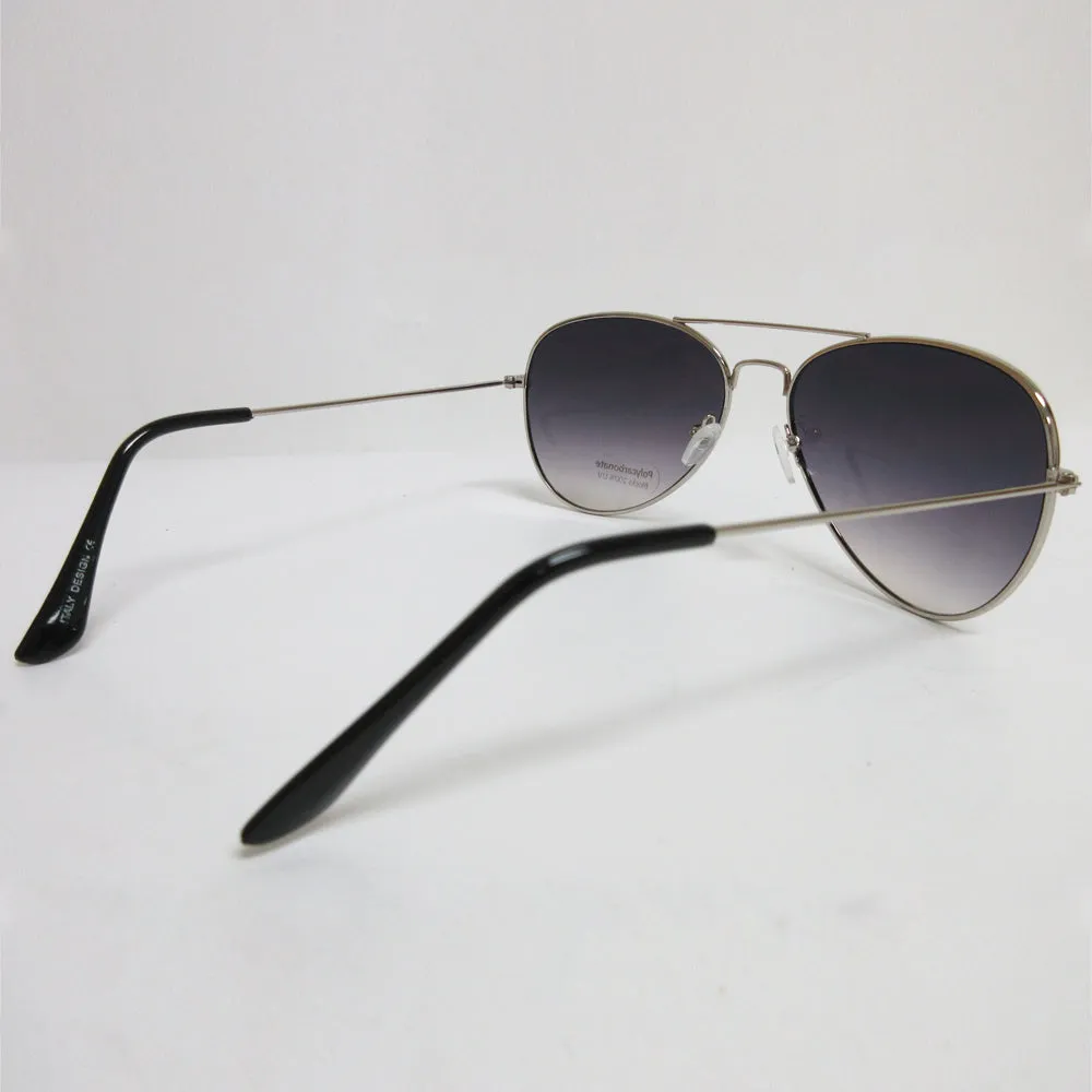 Pilot Sunglasses Retro Vintage Black Lens Police Classic Metal Frame Shades New