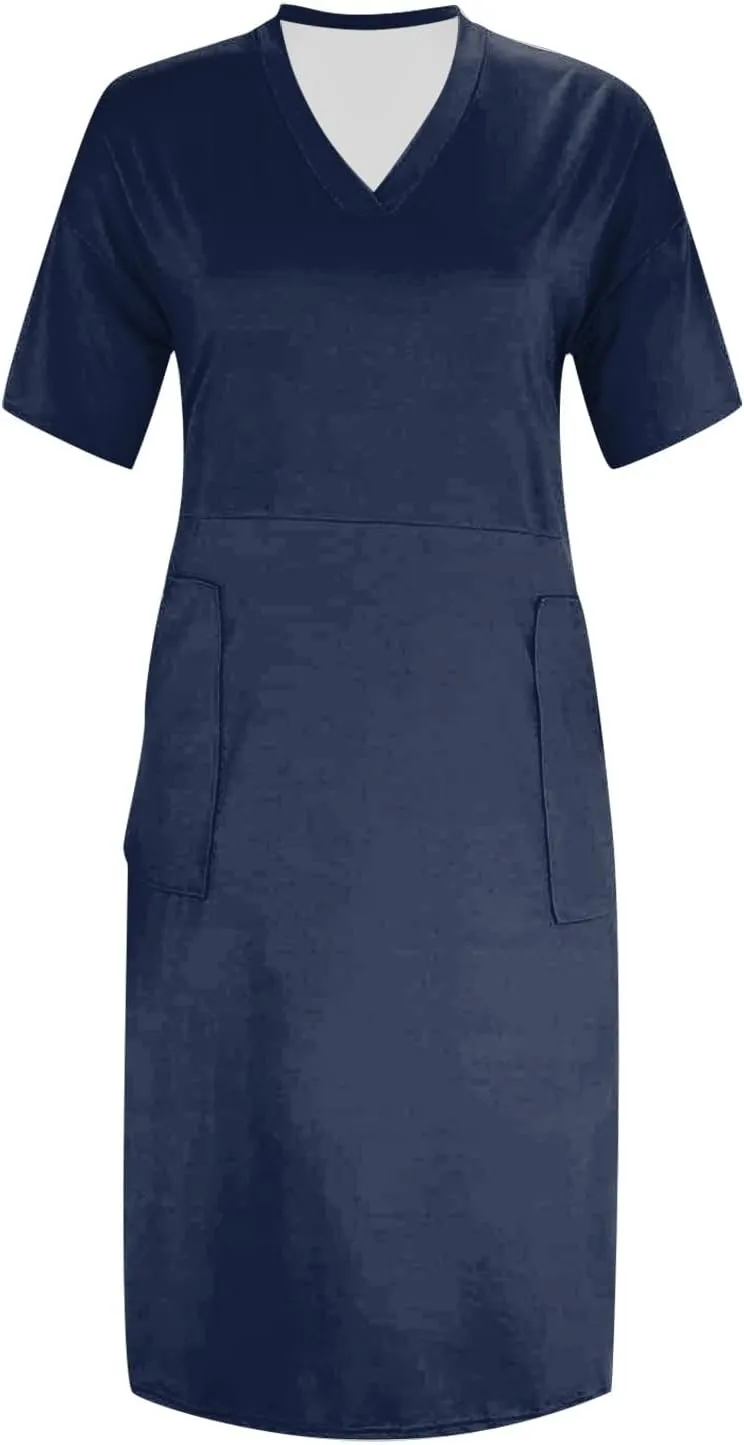 Plus Size Dresses for Curvy Women 2025 Summer Casual Short Sleeve Tshirt Dress with Pockets Beach Vacation Outfits