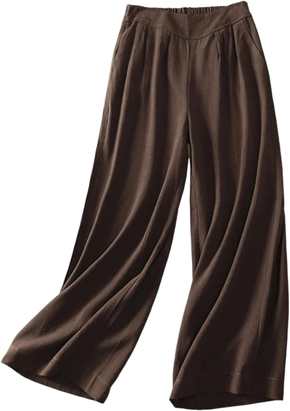 Plus Size Linen Pants for Women Loose Fit High Waisted Wide Leg Palazzo Pants Trousers with Pocket Beach Trousers