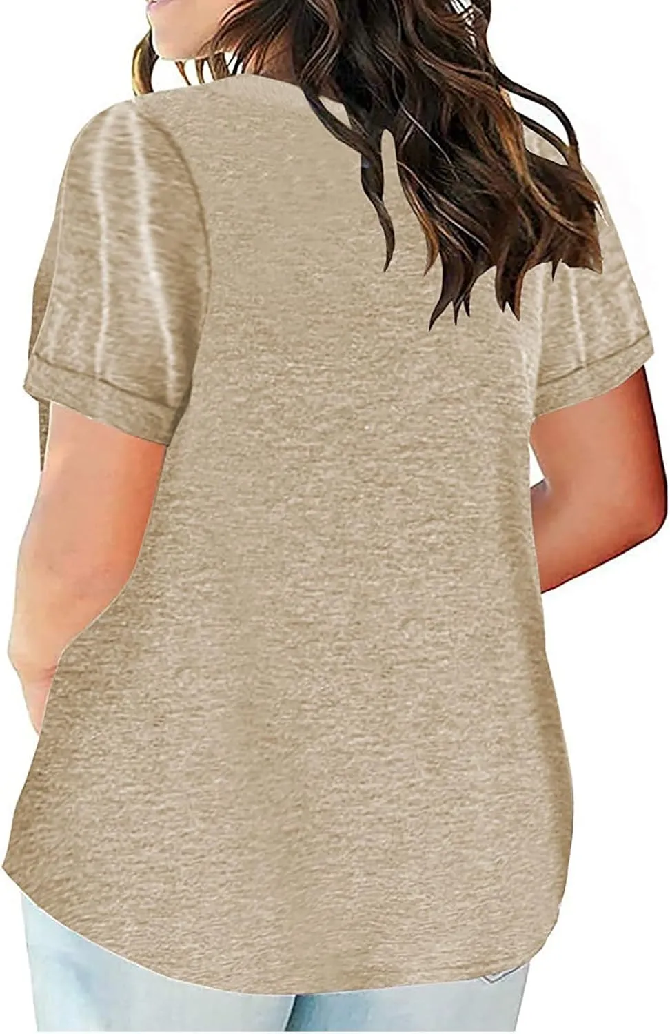 Plus Size Tops for Women Trendy V Neck Short Sleeve Summer Shirts Oversized Tunic Top Loose Fit Blouses Basic Tshirt