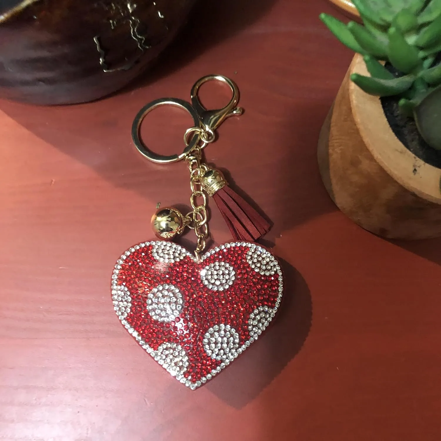 Popfizzy Bling Keychain Accessories for Women, Rhinestone Car Keys Charms, Cute Purse Charms for Handbags