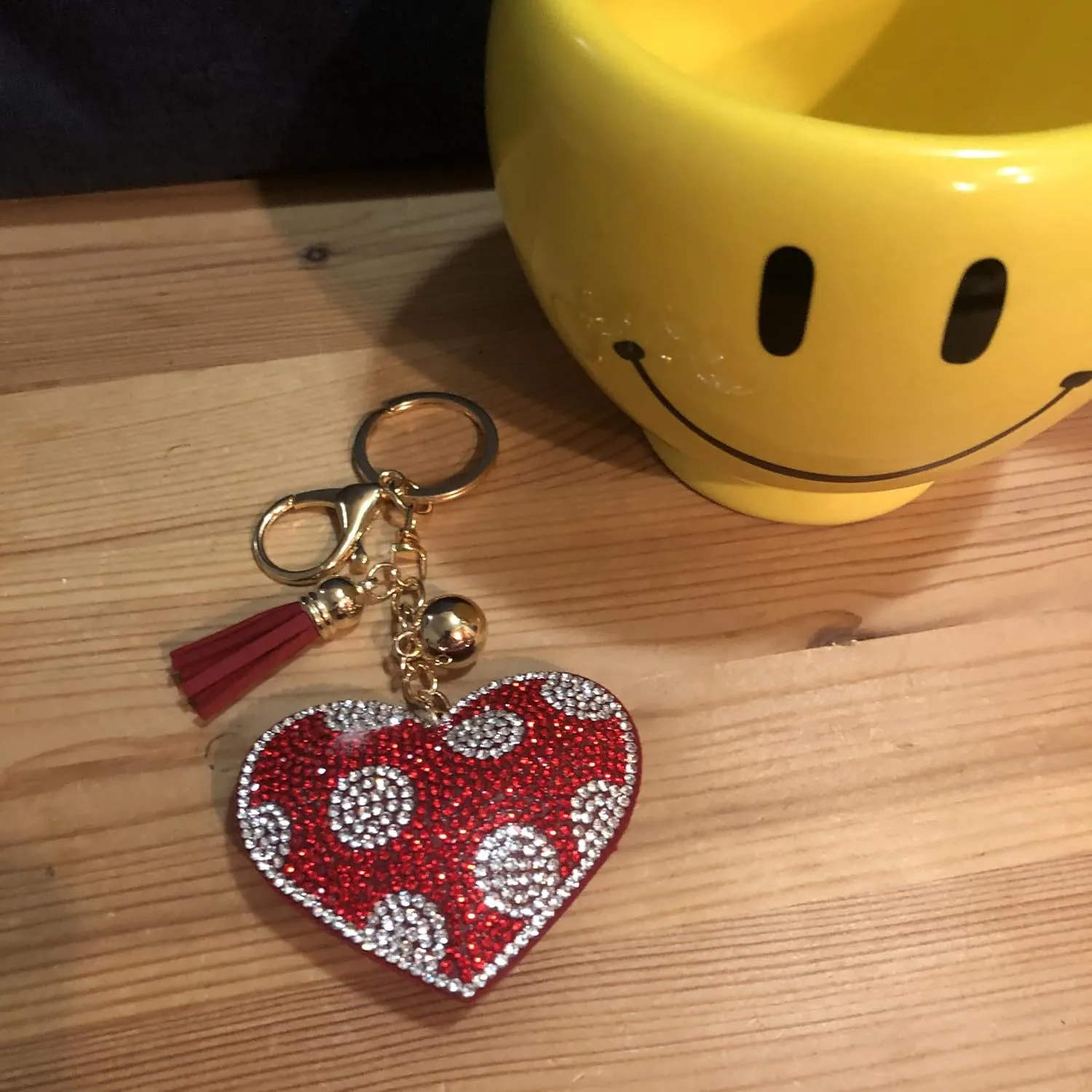 Popfizzy Bling Keychain Accessories for Women, Rhinestone Car Keys Charms, Cute Purse Charms for Handbags