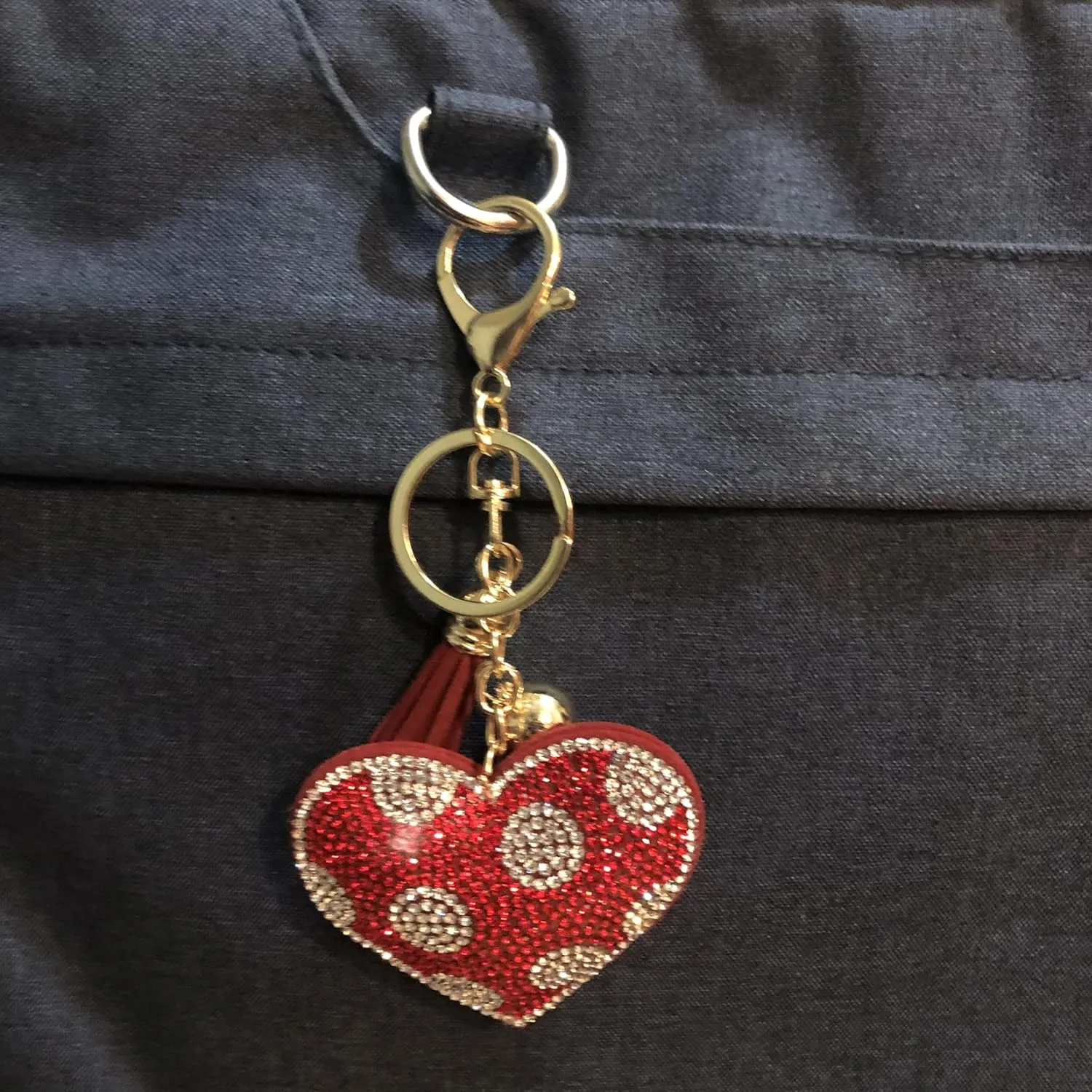 Popfizzy Bling Keychain Accessories for Women, Rhinestone Car Keys Charms, Cute Purse Charms for Handbags