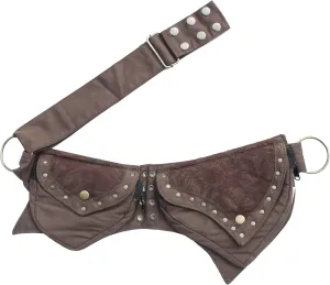 Practical Fannypack Cotton Waistbag Travel Utility Belt-Brown-One Size