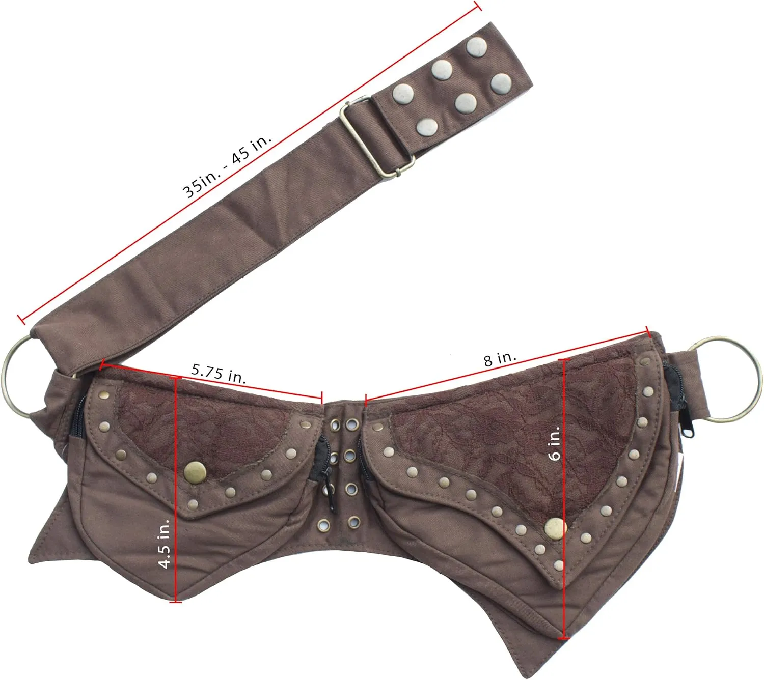 Practical Fannypack Cotton Waistbag Travel Utility Belt-Brown-One Size