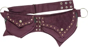 Practical Fannypack Cotton Waistbag Travel Utility Belt-Maroon-One Size