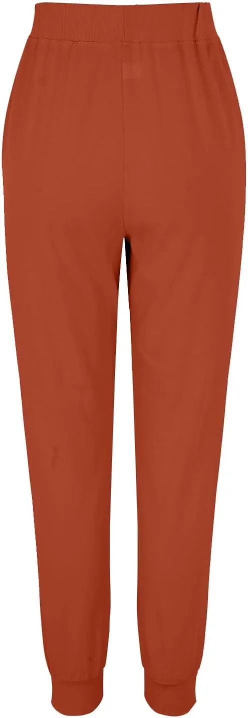 PTOLOCIF Beach Pants for Women,Drawstring Elastic Waist Pants Cotton Linen Tapered Pants Casual Travel Pants Trousers