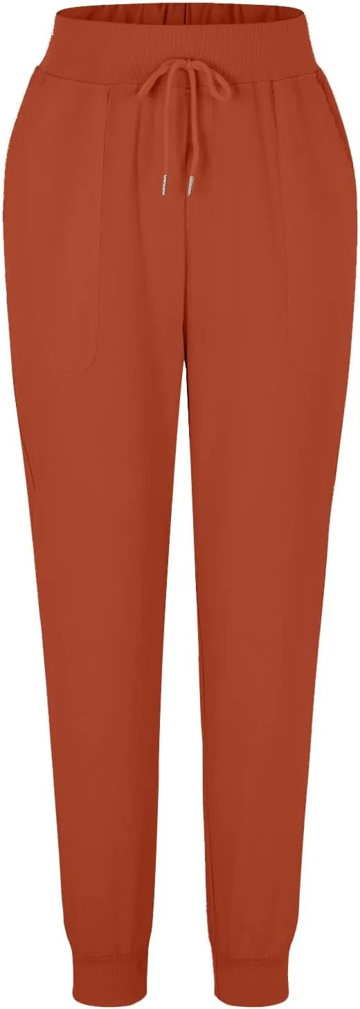 PTOLOCIF Beach Pants for Women,Drawstring Elastic Waist Pants Cotton Linen Tapered Pants Casual Travel Pants Trousers