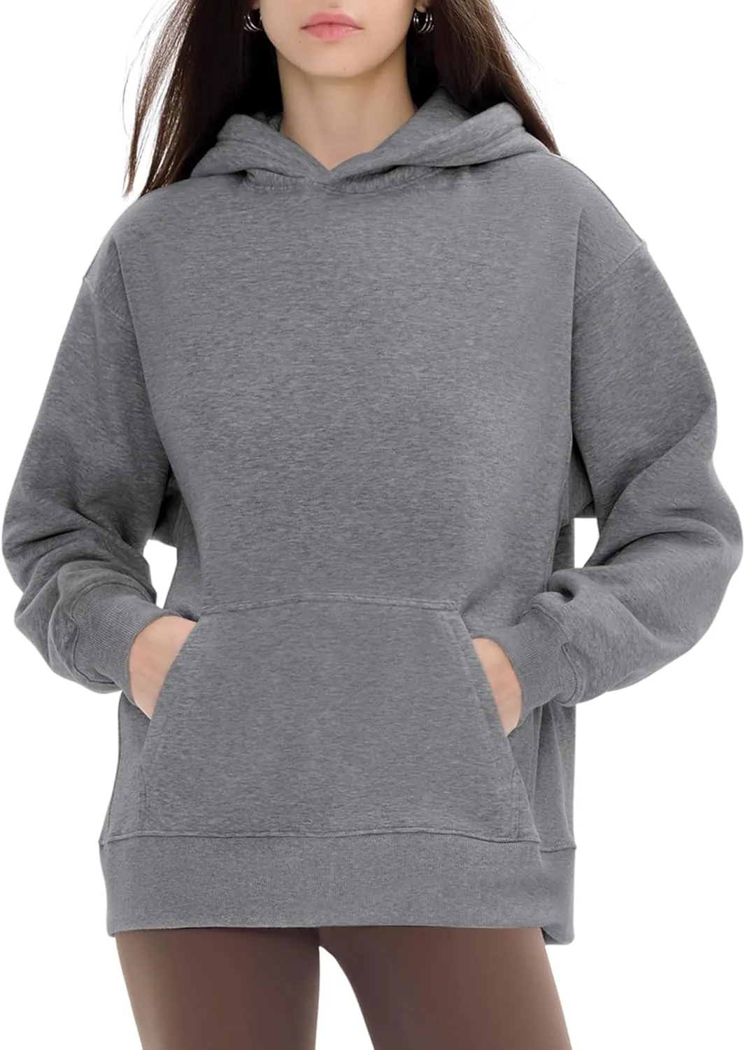 PUMIEY Womens Oversized Hoodies Cozy Fleece Sweatshirt with Pocket Long Sleeve Outfits Tops Fall Fashion 2024