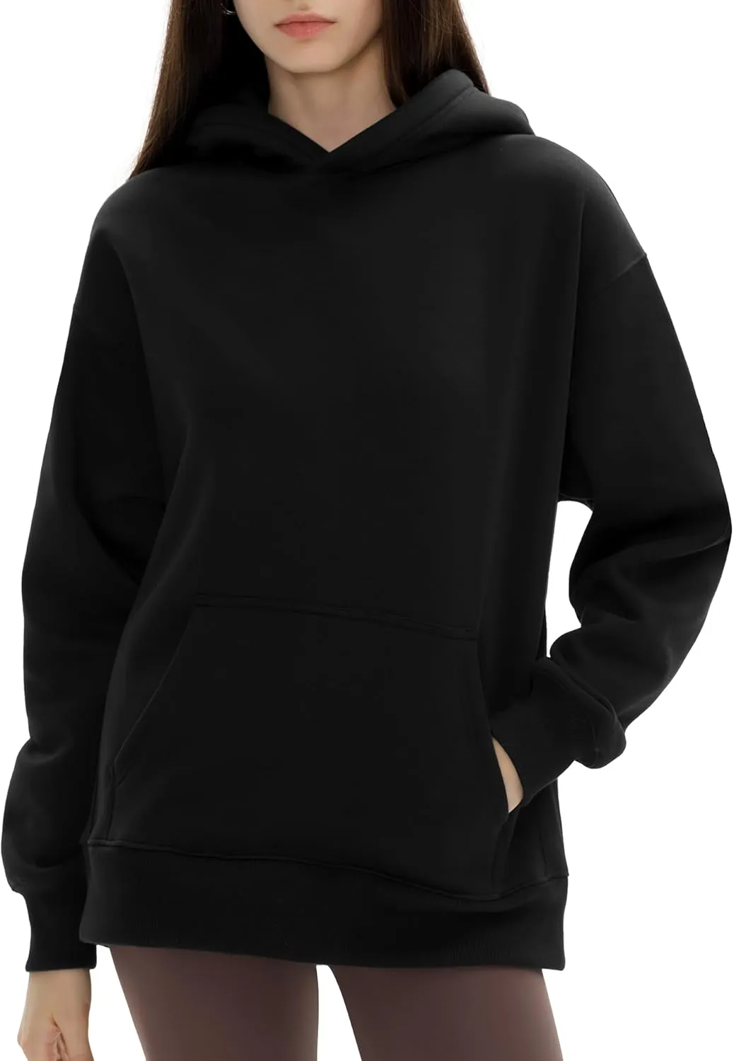 PUMIEY Womens Oversized Hoodies Cozy Fleece Sweatshirt with Pocket Long Sleeve Outfits Tops Fall Fashion 2024