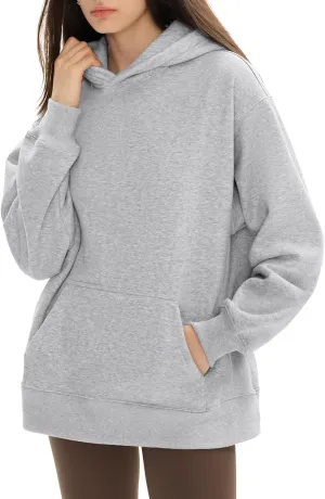 PUMIEY Womens Oversized Hoodies Cozy Fleece Sweatshirt with Pocket Long Sleeve Outfits Tops Fall Fashion 2024