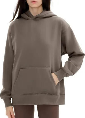 PUMIEY Womens Oversized Hoodies Cozy Fleece Sweatshirt with Pocket Long Sleeve Outfits Tops Fall Fashion 2024