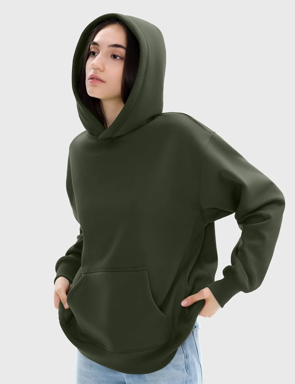 PUMIEY Womens Oversized Hoodies Cozy Fleece Sweatshirt with Pocket Long Sleeve Outfits Tops Fall Fashion 2024