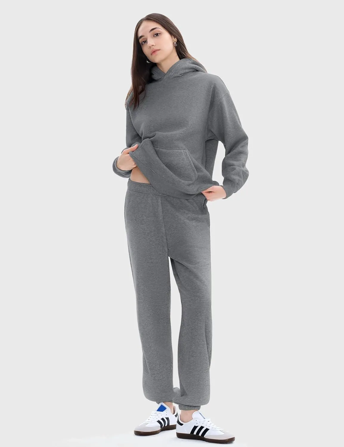 PUMIEY Womens Oversized Hoodies Cozy Fleece Sweatshirt with Pocket Long Sleeve Outfits Tops Fall Fashion 2024