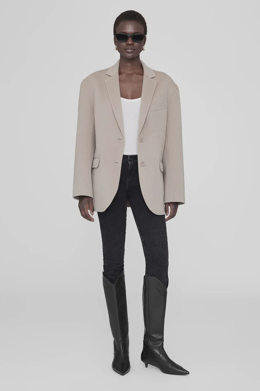 Quinn Blazer Taupe Cashmere Blend