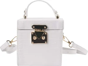 QZUnique Women's Square Box Handbag PU Cube Crossbody Shoulder Bag Wedding Clutch Bag Purse