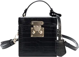 QZUnique Women's Square Box Handbag PU Cube Crossbody Shoulder Bag Wedding Clutch Bag Purse