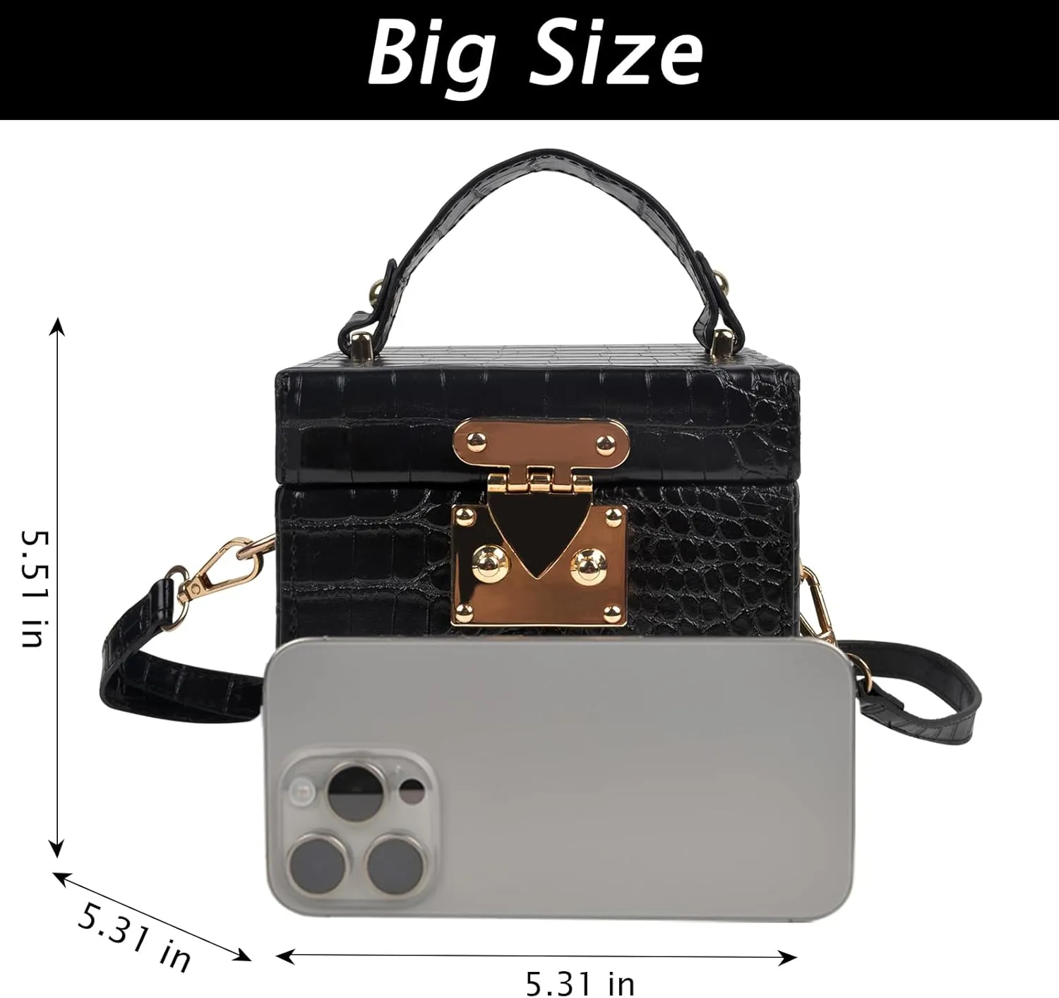 QZUnique Women's Square Box Handbag PU Cube Crossbody Shoulder Bag Wedding Clutch Bag Purse