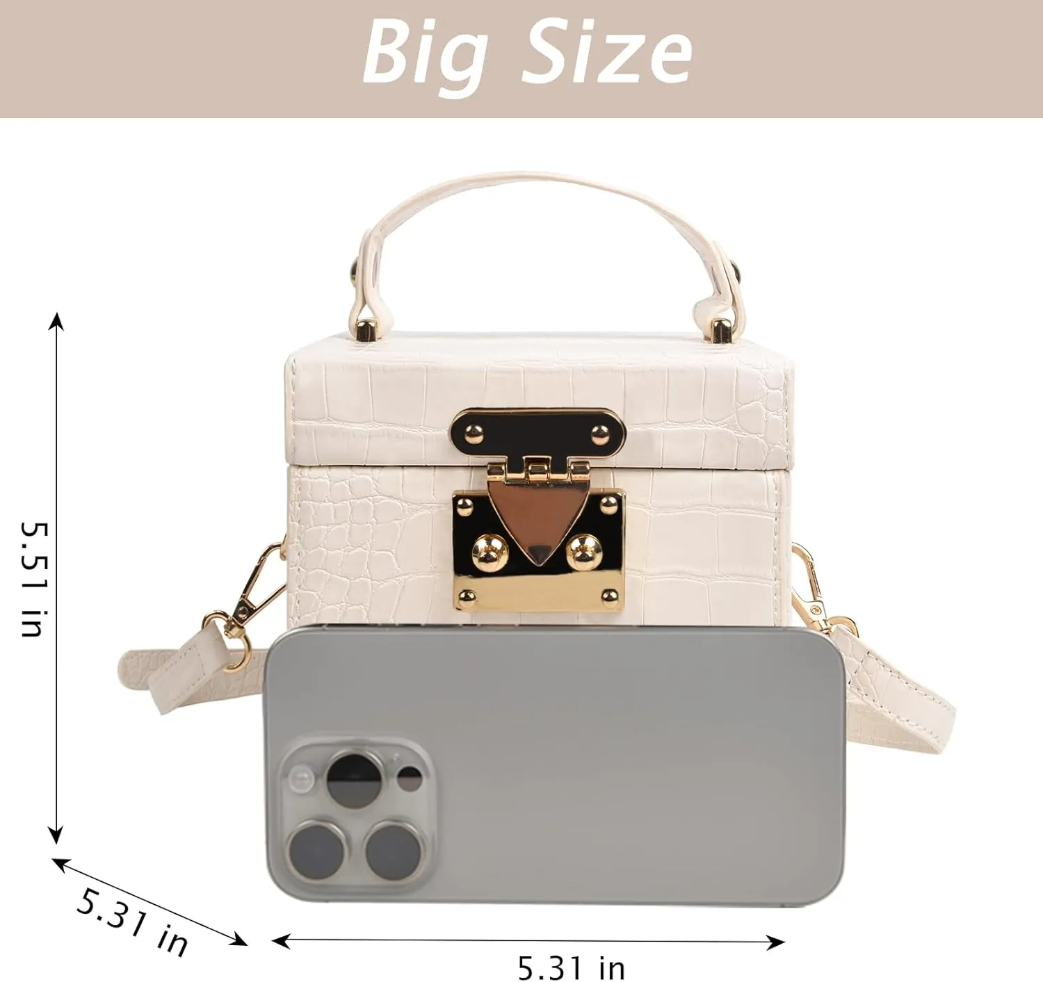 QZUnique Women's Square Box Handbag PU Cube Crossbody Shoulder Bag Wedding Clutch Bag Purse