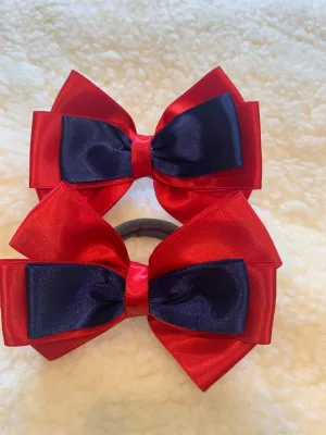 Red & Navy bows - 4” no tails