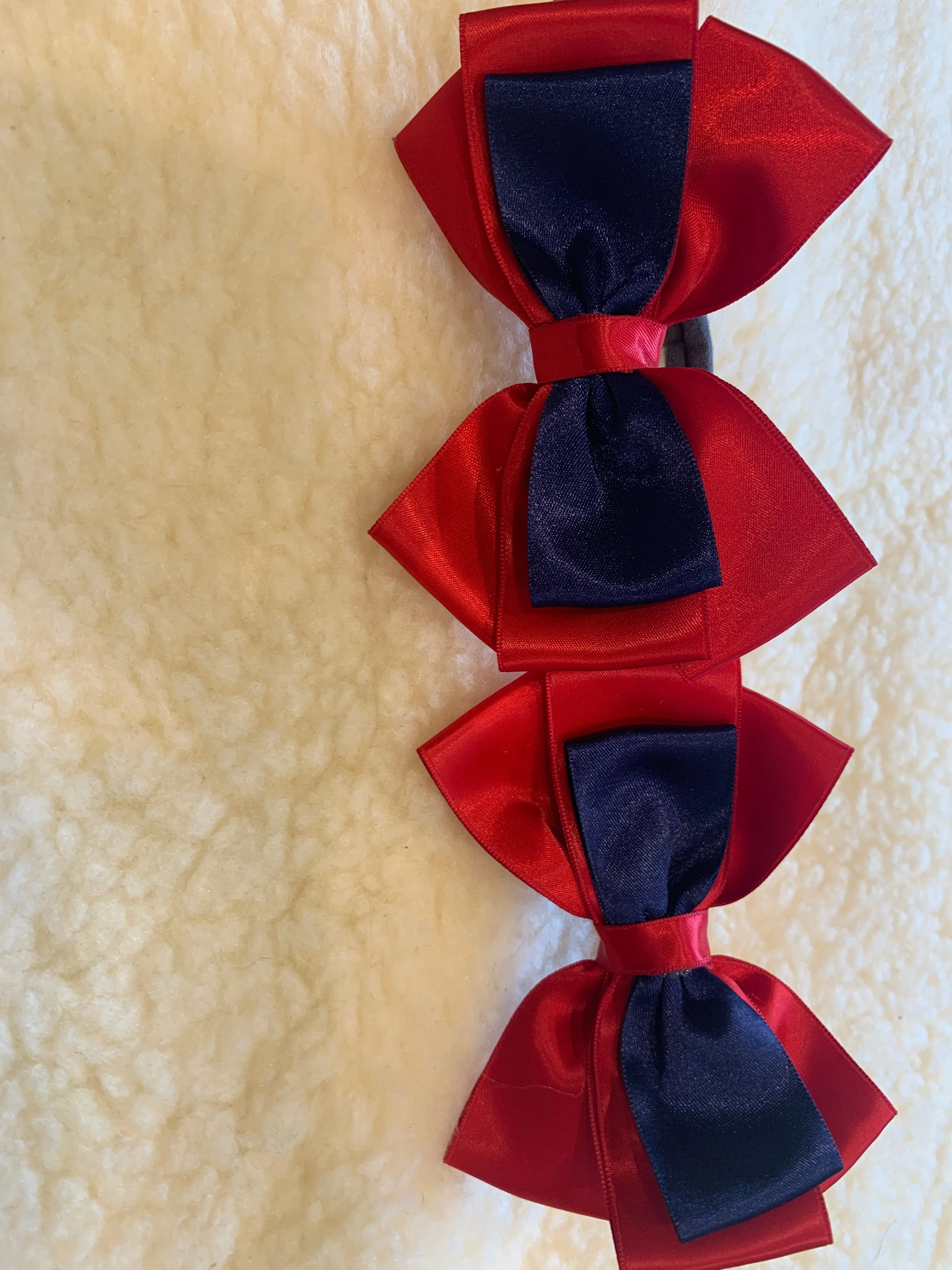 Red & Navy bows - 4” no tails