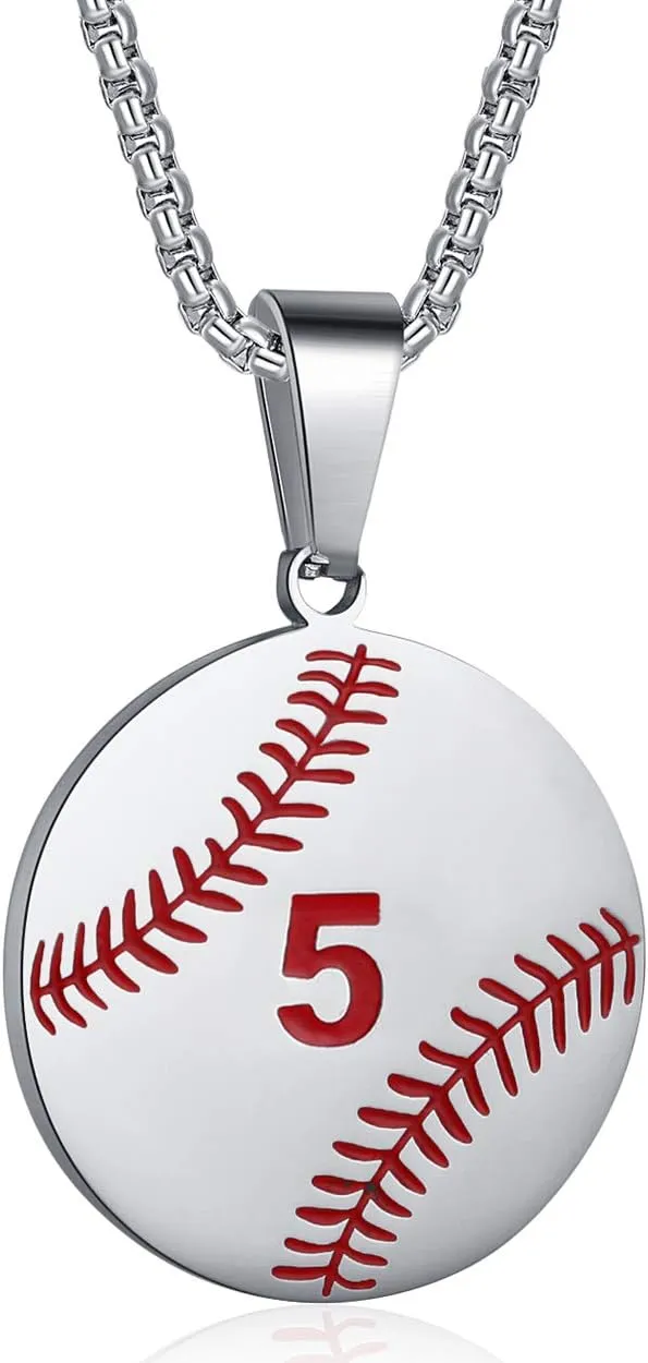 Rehoboth Baseball Athletes Jersey Number 0-99 Cross Pendant Necklace for Boys Girls Women Men 24 Inch (22" 2" Adjustable) Stainless Steel Chain Philippians 4:13 on Back I CAN DO All Things