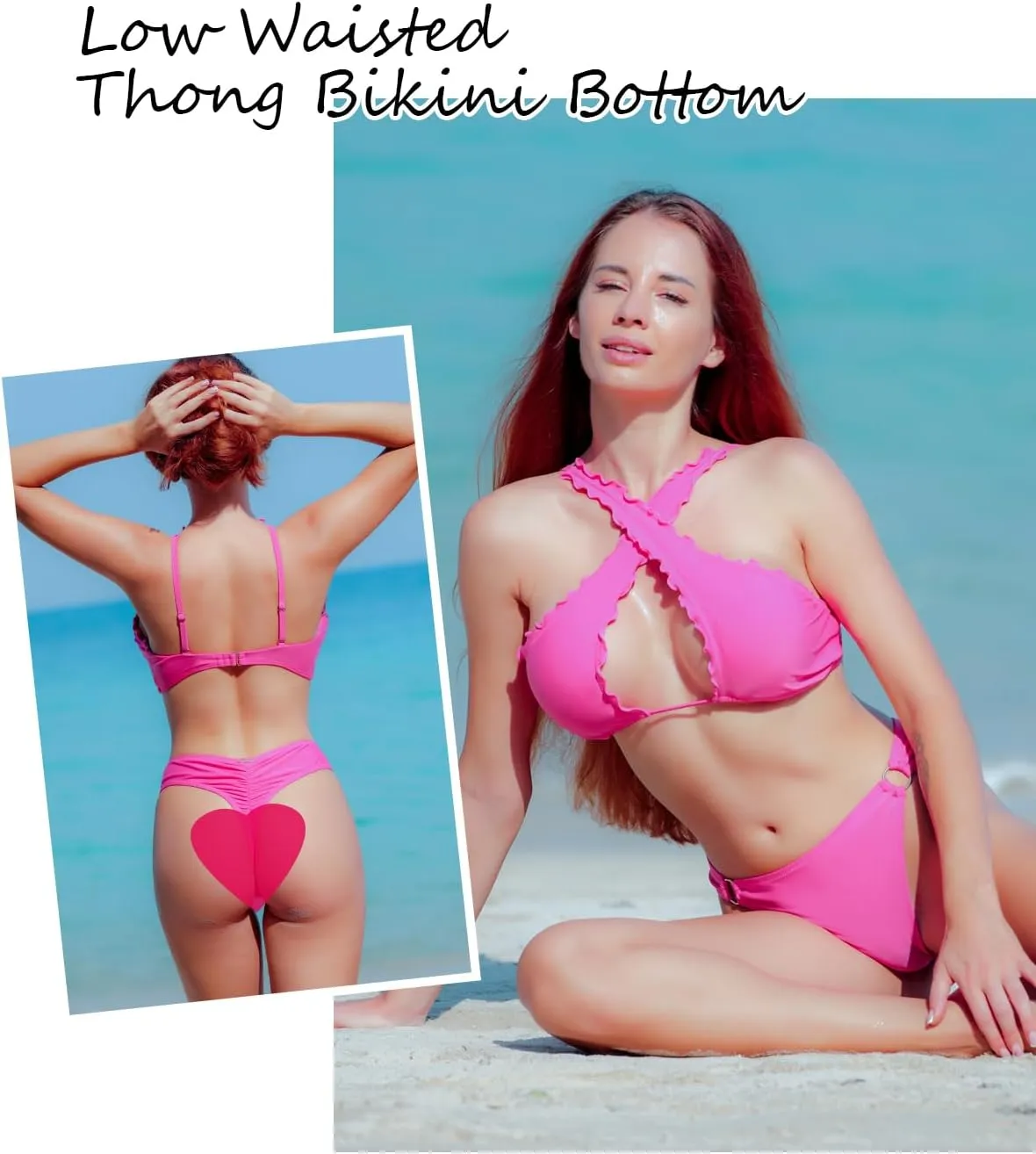 RELLECIGA Women's Low Waisted Thong Bikini Bottoms