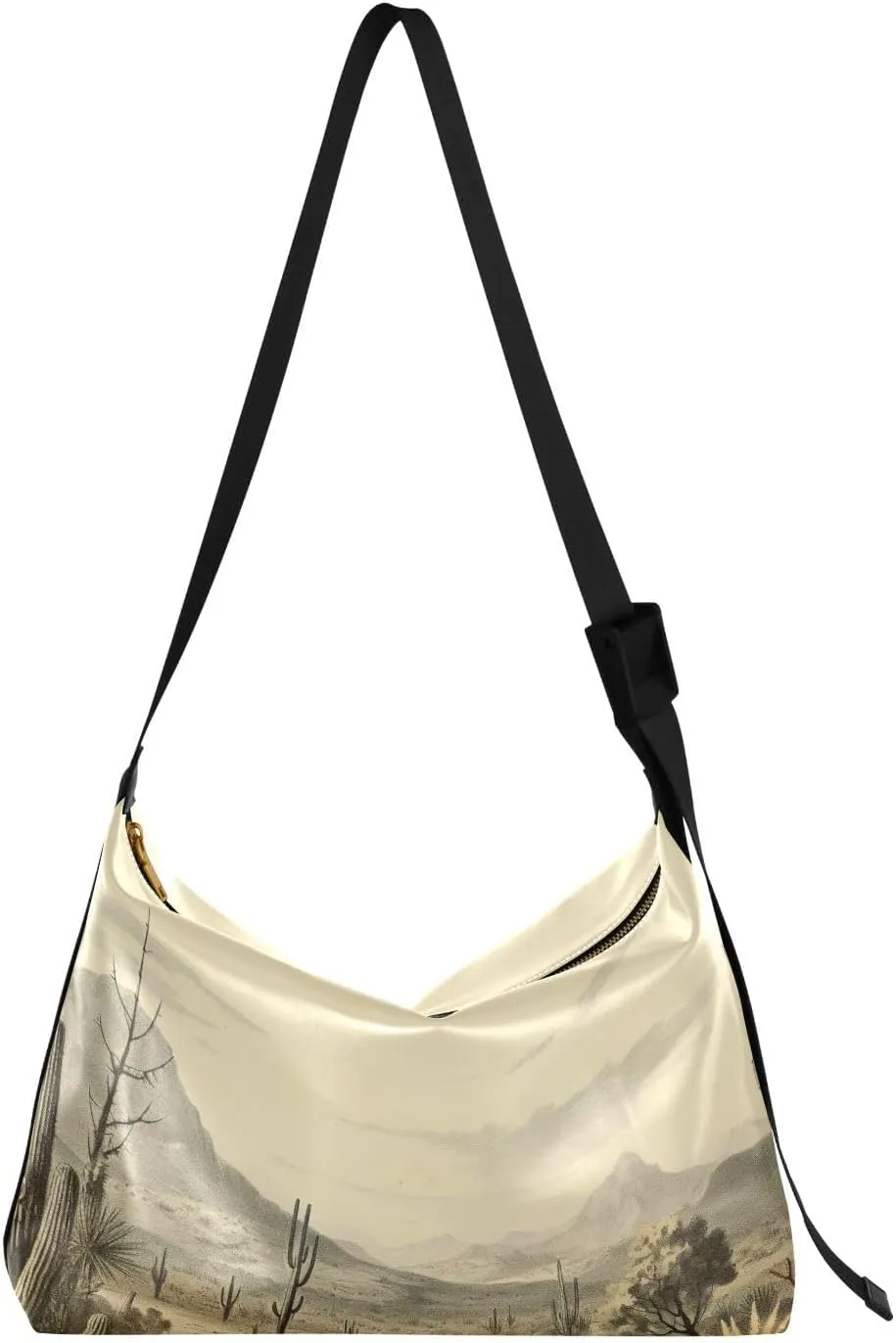 Retro Western Desert Crossbody Bag Hobo Handbag Purse Fashion PU Leather Shoulder Bags for Women
