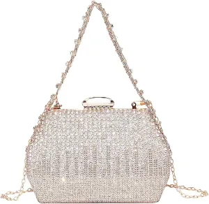 Rhinestone Clutch Purse for Women Sparkly Evening Bag Glitter Wedding Purse Crossbody Shoulder Handbag for Party
