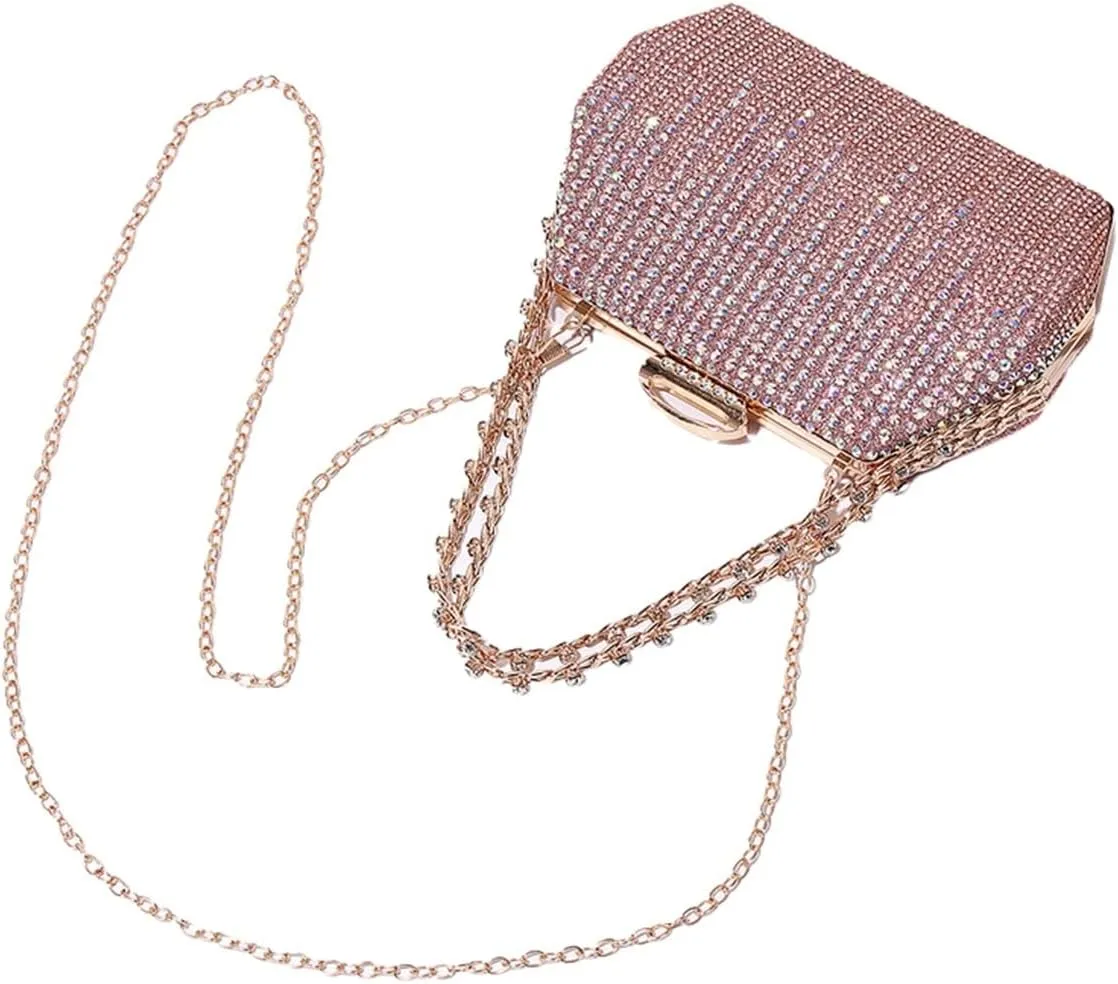 Rhinestone Clutch Purse for Women Sparkly Evening Bag Glitter Wedding Purse Crossbody Shoulder Handbag for Party