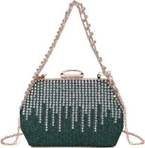 Rhinestone Clutch Purse for Women Sparkly Evening Bag Glitter Wedding Purse Crossbody Shoulder Handbag for Party
