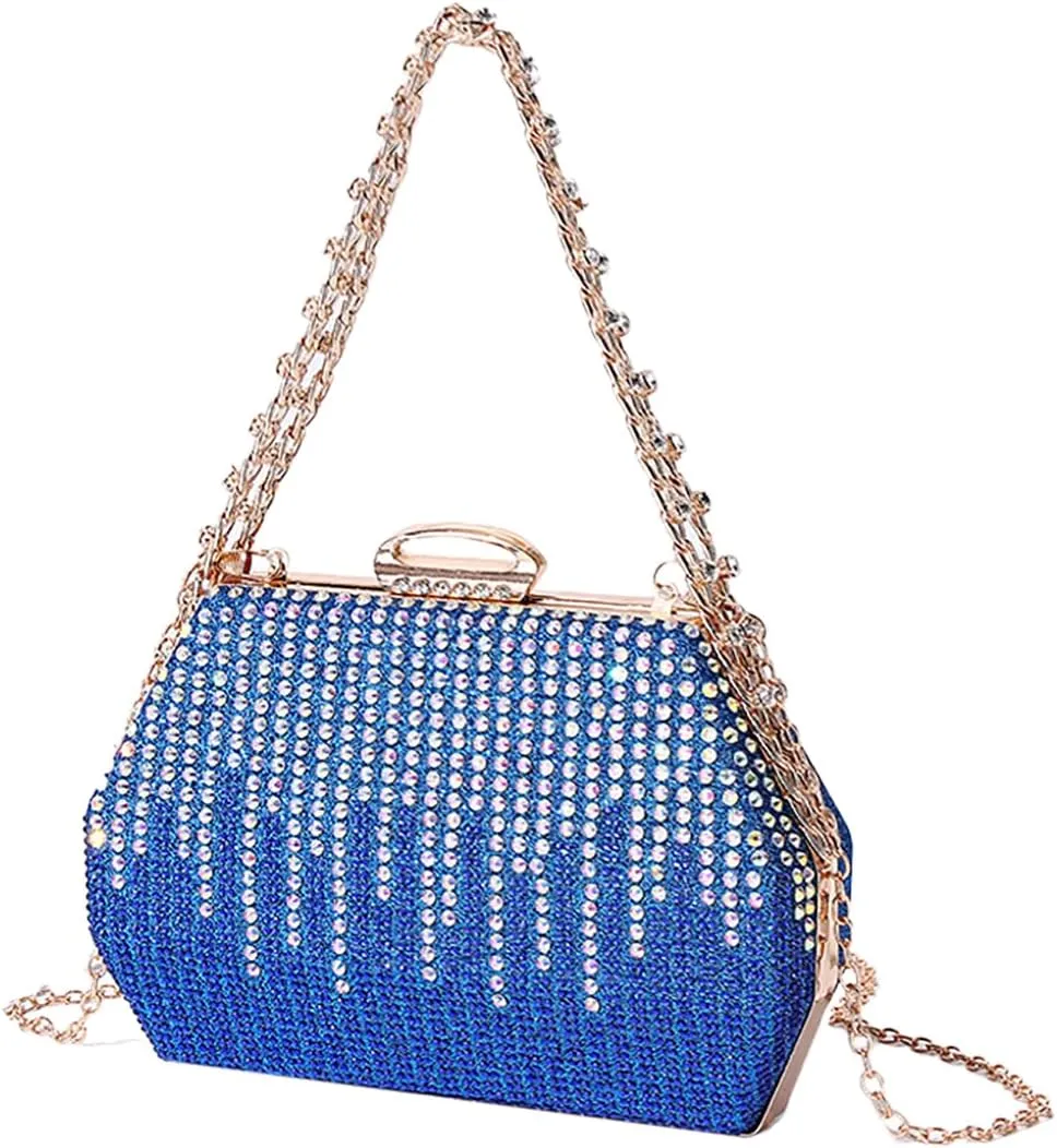 Rhinestone Clutch Purse for Women Sparkly Evening Bag Glitter Wedding Purse Crossbody Shoulder Handbag for Party