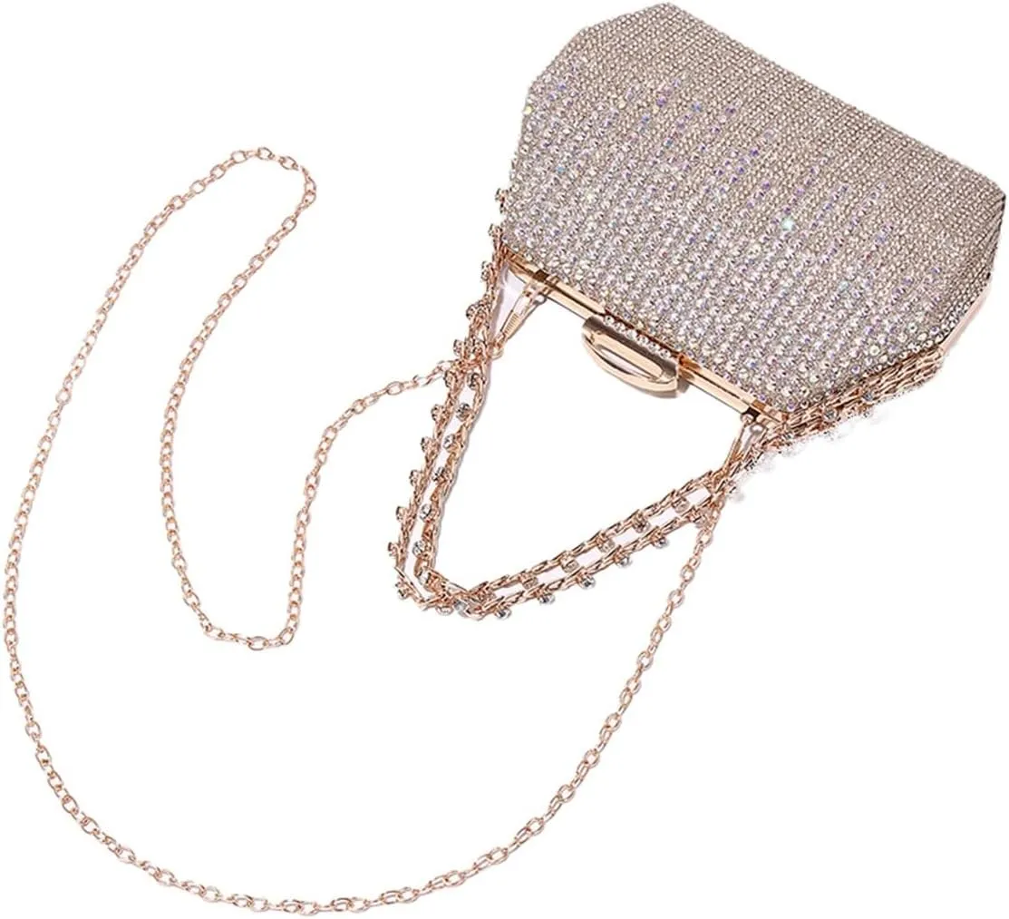 Rhinestone Clutch Purse for Women Sparkly Evening Bag Glitter Wedding Purse Crossbody Shoulder Handbag for Party
