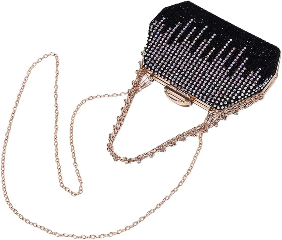 Rhinestone Clutch Purse for Women Sparkly Evening Bag Glitter Wedding Purse Crossbody Shoulder Handbag for Party