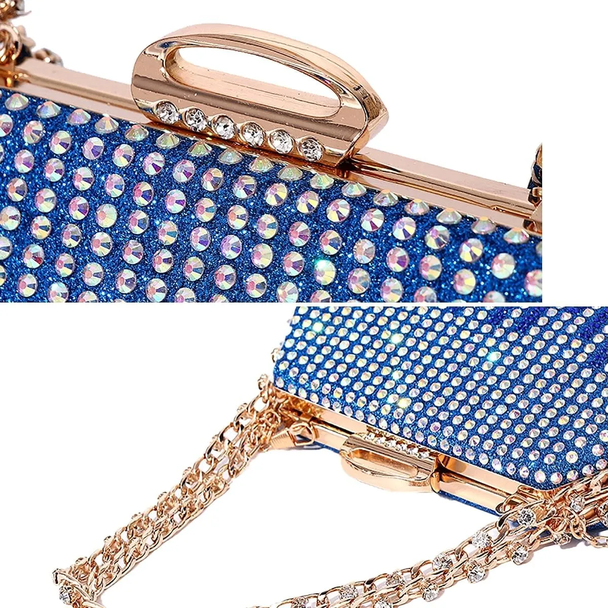 Rhinestone Clutch Purse for Women Sparkly Evening Bag Glitter Wedding Purse Crossbody Shoulder Handbag for Party